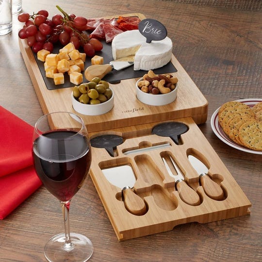 casafield-bamboo-charcuterie-cheese-board-gift-set-with-slate-tray-4-knives-2-dip-bowls-brown-1