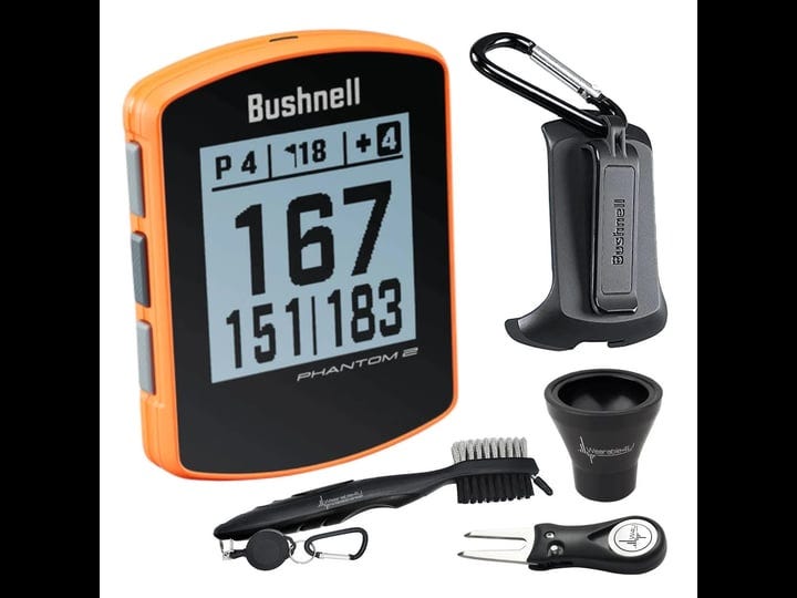 bushnell-phantom-2-gps-rangefinder-with-bite-magnetic-mount-and-greenview-orange-golf-tools-1
