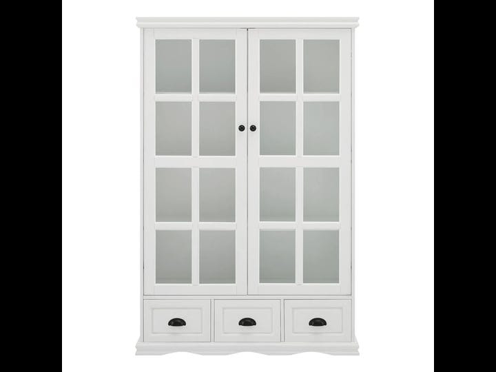 storage-curio-cabinet-with-tempered-glass-doors-adjustable-shelf-white-1