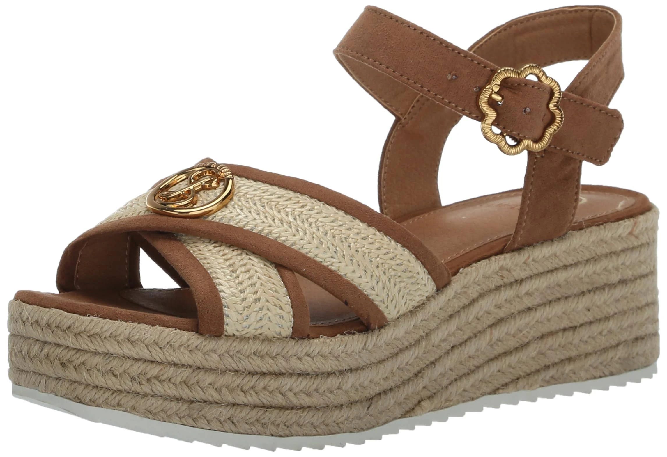 Affordable Sam and Libby Corrinne Wedge Sandals in Natural Size 10 | Image