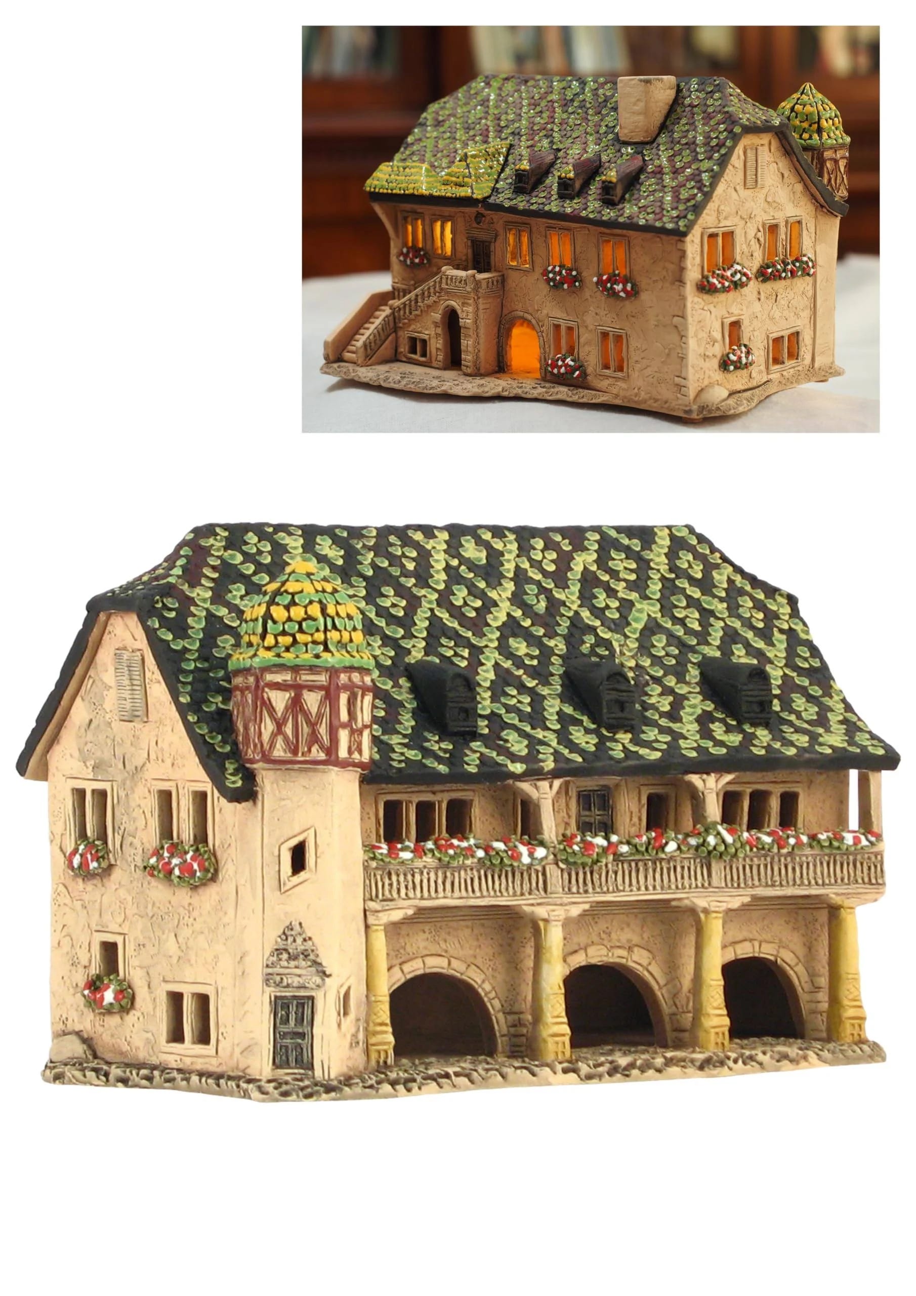 Midene Ceramic Christmas Village: Zollhaus of Colmar, Alsace - Collectible Miniature House | Image