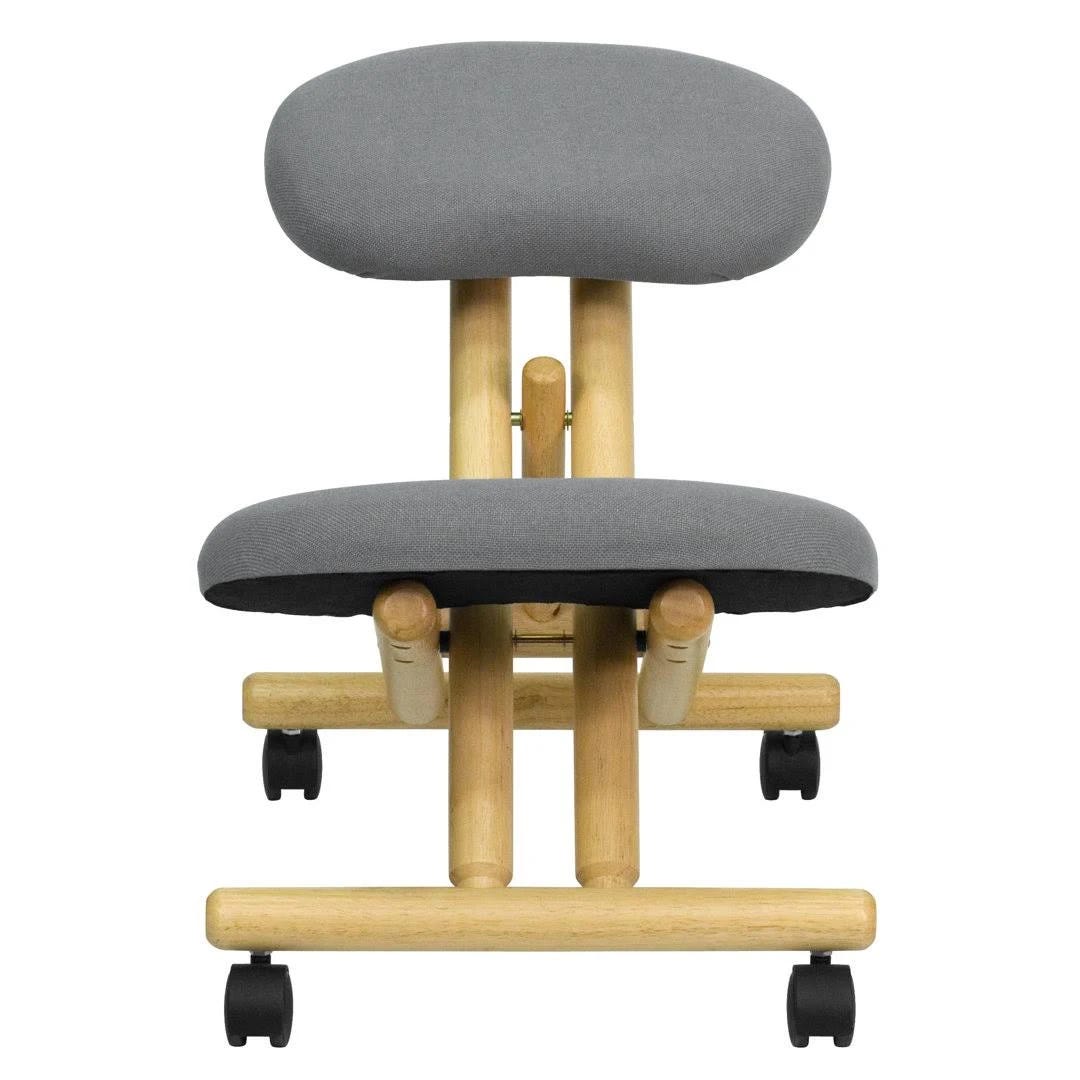 Wooden Ergonomic Kneeling Chair with Reclining Back | Image