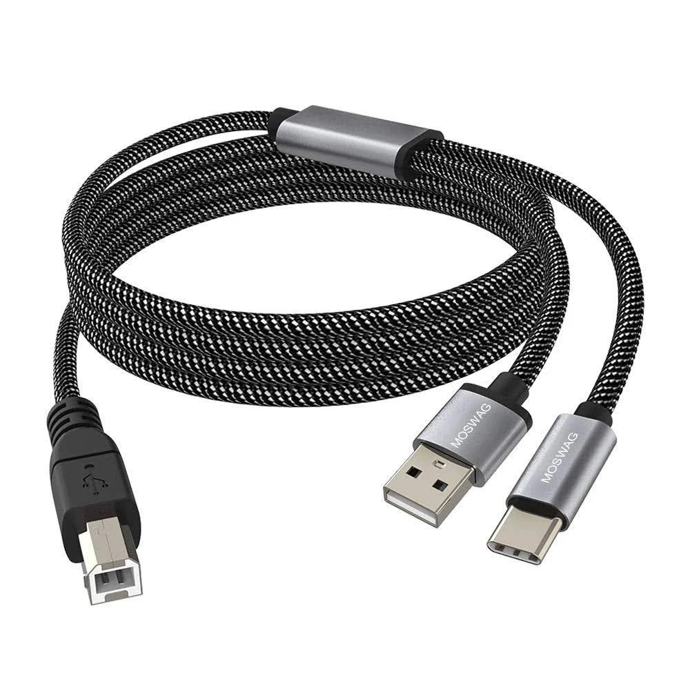 MOSWAG 2-in-1 USB Printer Cable for USB Midi Connections | Image