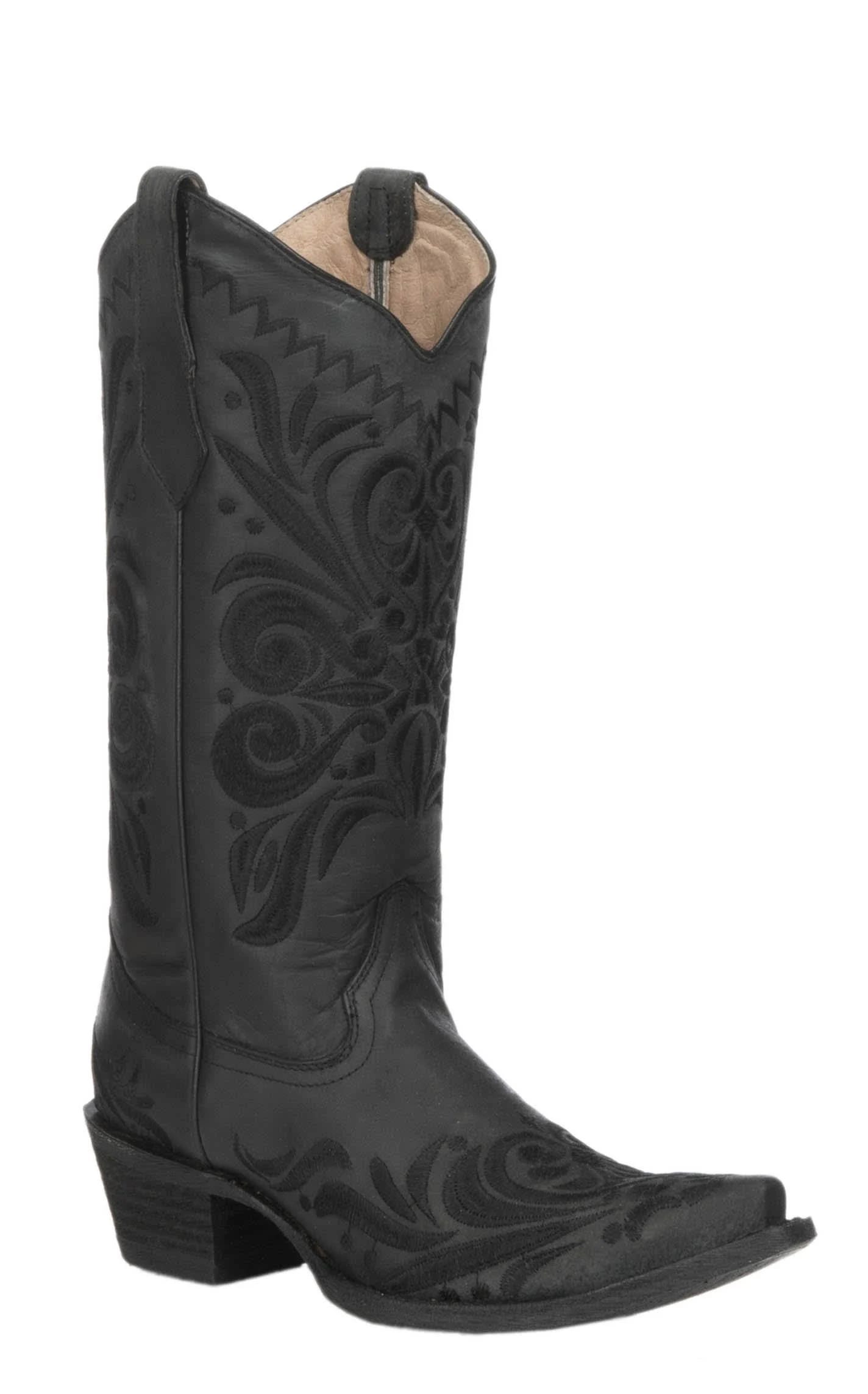 Circle G Western Boots: Sleek Snip-Toe Design with Tonal Embroidery | Image