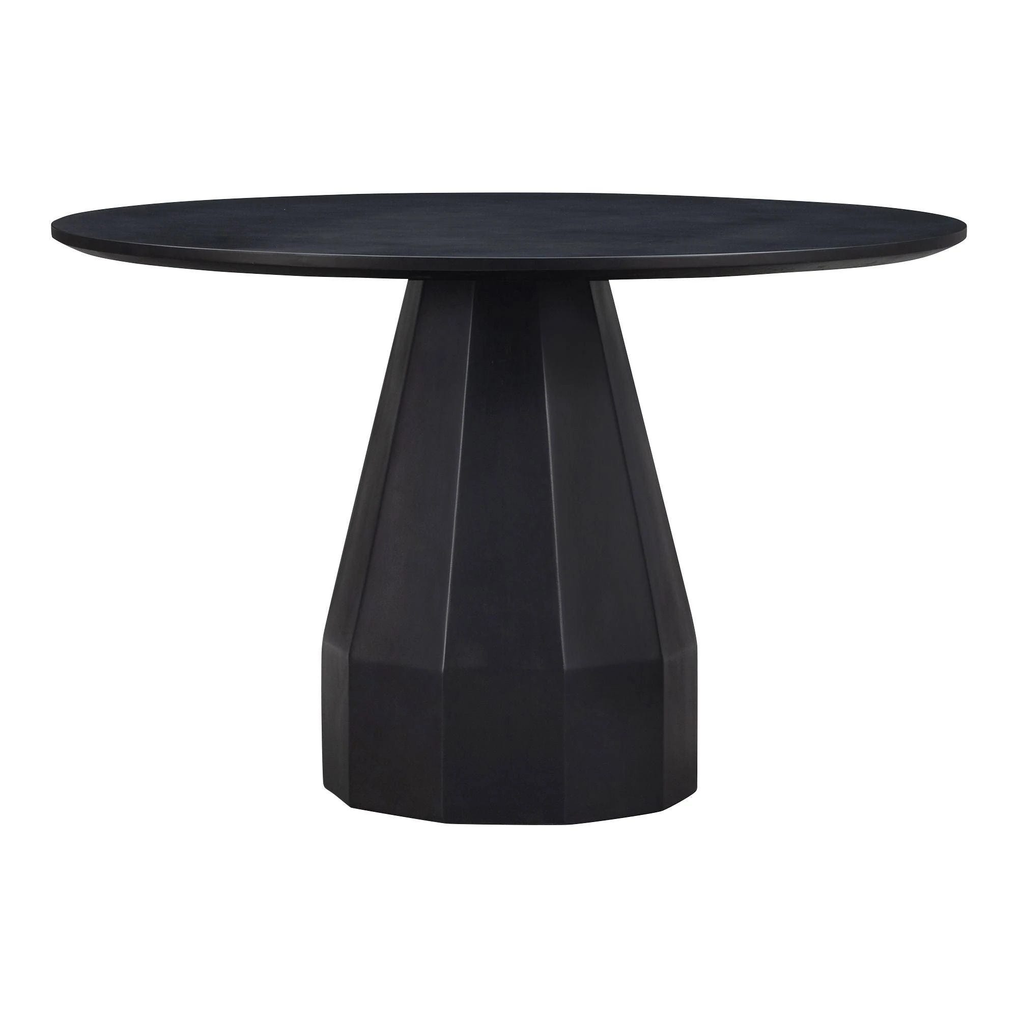 Stylish Black Concrete Dining Table with Outdoor & Indoor Compatibility | Image