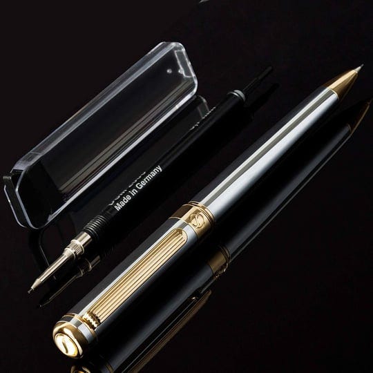 scriveiner-silver-chrome-mechanical-pencil-stunning-luxury-pencil-24k-gold-finish-schmidt-0-7mm-mech-1