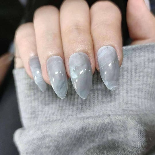 mosako-stiletto-press-on-nails-short-fake-nails-gray-marble-false-nails-tips-wide-full-cover-acrylic-1