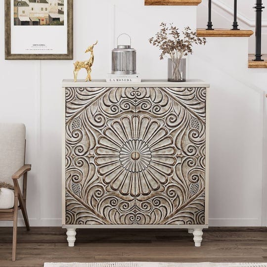 cosiest-solid-wood-buffets-and-sideboards-storage-cabinet-flower-1