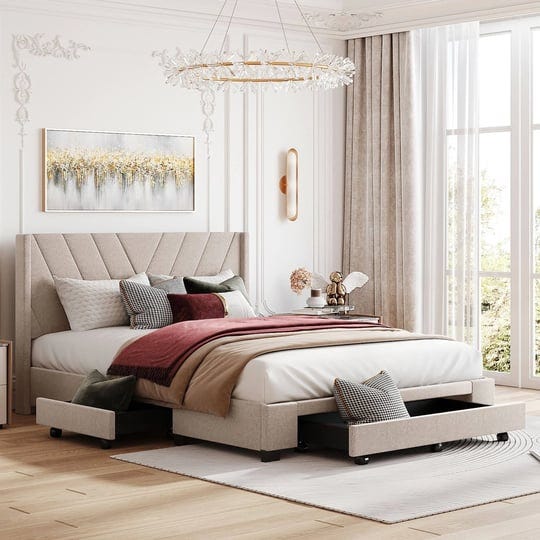 storage-bed-linen-upholstered-platform-bed-with-3-drawers-beige-1
