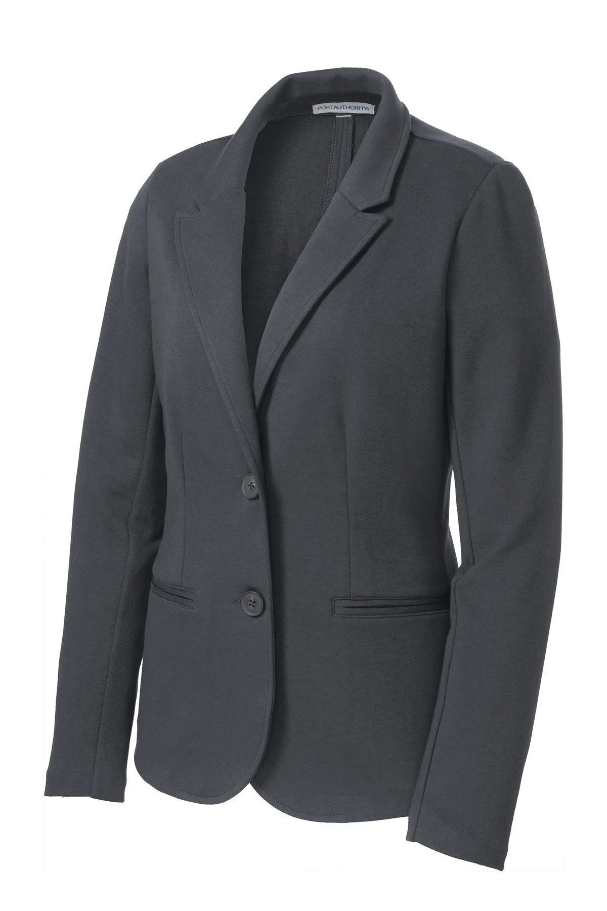 Chic Ladies Knit Blazer in Battleship Grey | Image