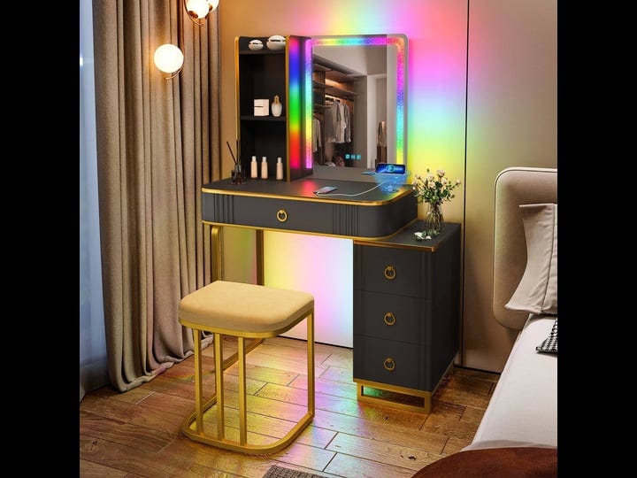 lvsom-vanity-desk-with-crush-diamond-mirror-and-rgb-lights-vanity-table-with-charging-station-makeup-1