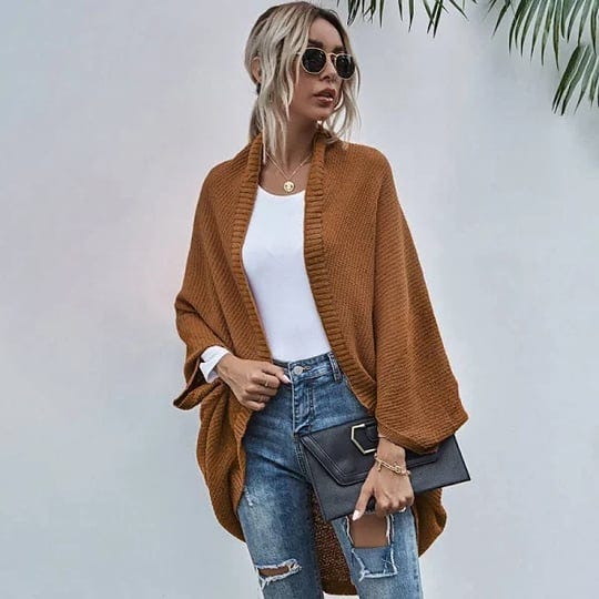 casual-monochrome-chunky-knit-open-front-batwing-sleeve-oversized-cape-cardigan-camel-s-1