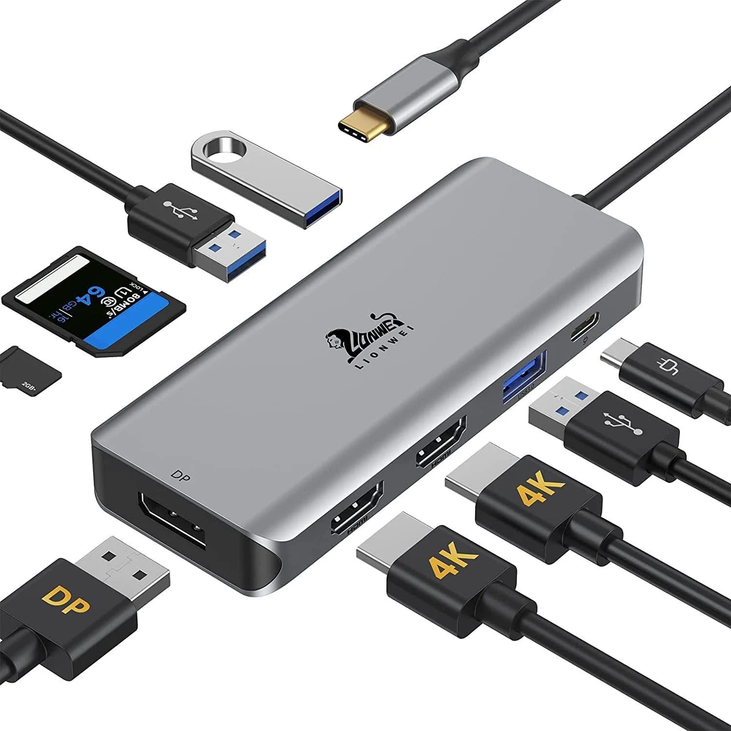 9-in-1 Dual HDMI USB C Hub for Triple Display | Image