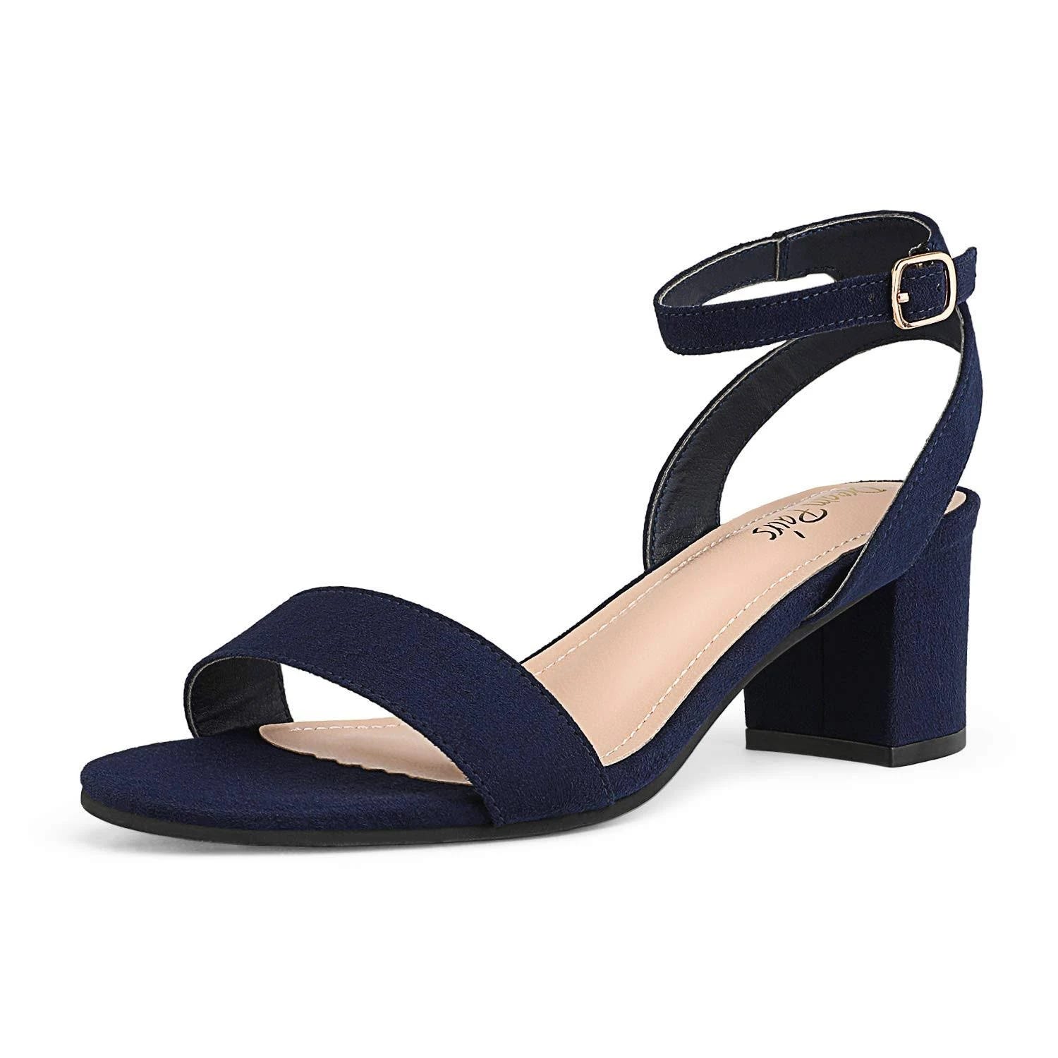 Dream Pairs Women's Navy Blue Heeled Sandals with Comfortable Lining | Image
