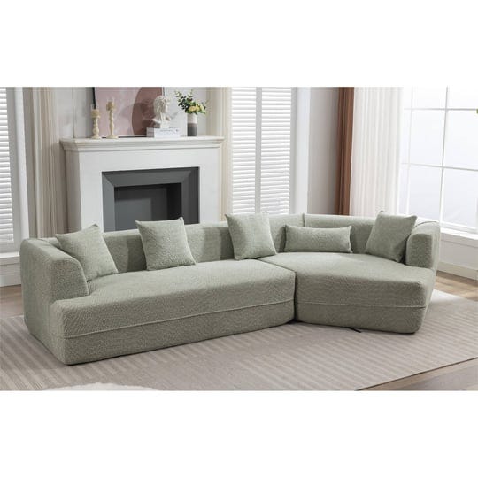 minimalist-boucle-upholstered-modular-sleeper-sectional-sofa-with-free-combination-green-1