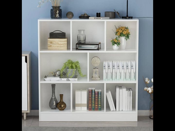 fufugaga-bookcase-white-3-shelf-bookcase-39-4-in-w-x-40-9-in-h-x-9-4-in-d-1