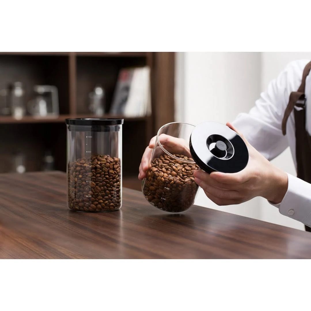 Saki Glass Coffee Canister: Perfect Storage for Fresh Beans | Image