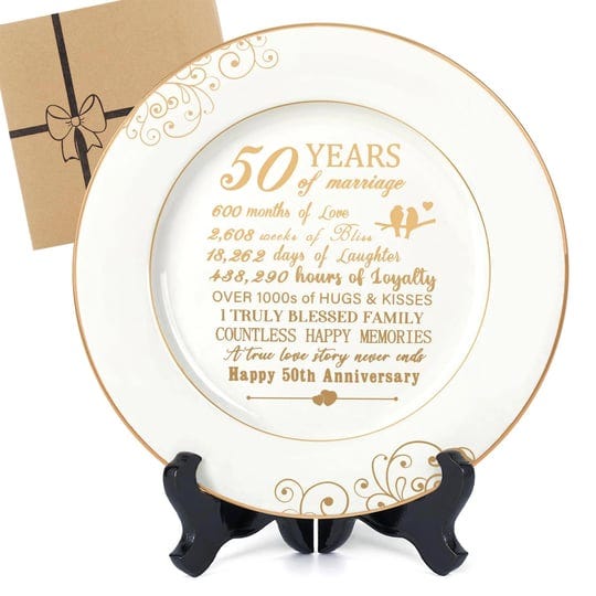 urllinz-50th-anniversary-plate-with-24k-gold-foil-50th-anniversary-wedding-gifts-for-couples-parents-1