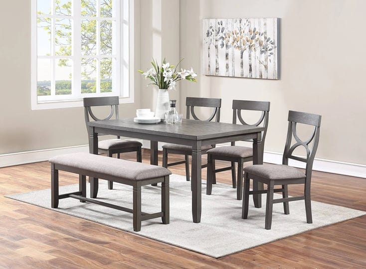 poundex-modern-gray-6-piece-dining-room-table-set-1