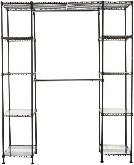 amazon-basics-expandable-metal-hanging-storage-organizer-rack-wardrobe-bronze-1