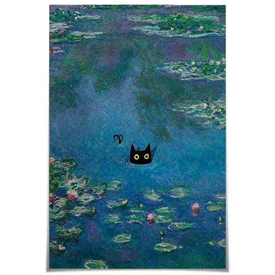 usoway-monet-water-lily-cat-vintage-famous-art-print-funny-black-cat-wall-art-prints-eclectic-aesthe-1