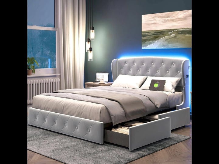 linsy-queen-bed-frame-with-headboard-4-drawers-velvet-upholstered-bed-frame-with-rgb-lights-usb-c-ch-1