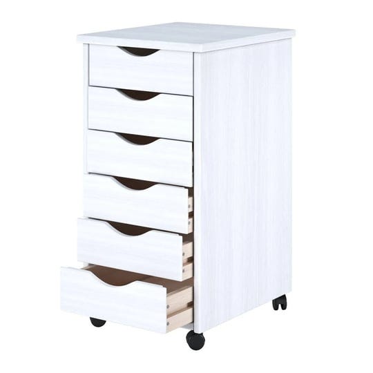 adeptus-white-6-drawer-solid-wood-mobile-storage-cart-1