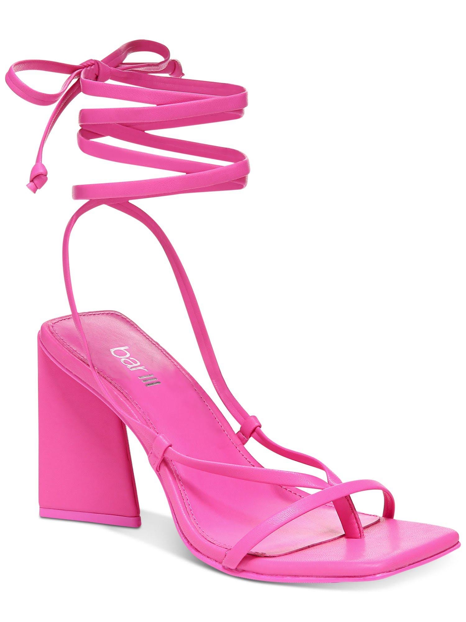 Bar III Pink Lace-Up Strappy Heels for Casual Occasions | Image