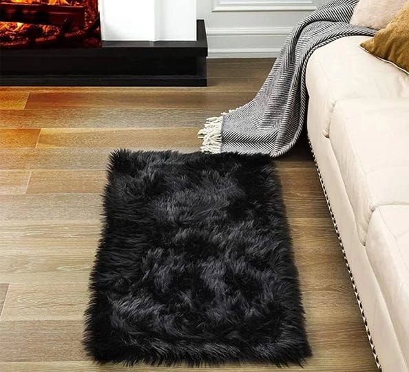 ciicool-black-fur-rug-fluffy-rug-small-faux-fur-rugs-for-bedroom-washable-faux-sheepskin-rug-for-sof-1