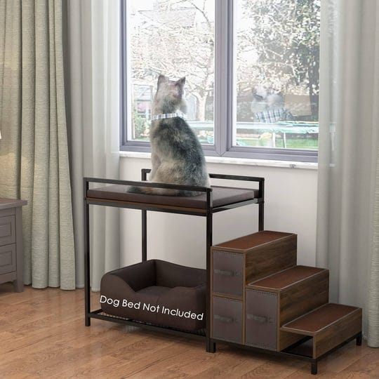 gdlf-dog-bunk-bed-window-pet-perch-elevated-with-foam-upholstery-non-slip-pad-and-storage-1