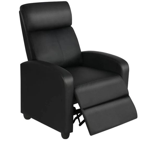 yaheetech-high-density-sponge-push-back-recliner-black-1