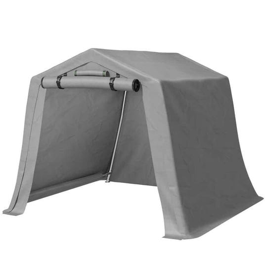 8-ft-w-x-8-ft-d-x-7-5-ft-h-steel-frame-polyethylene-gray-carports-portable-garage-shed-1