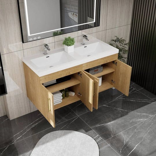 boyu-48-wall-mounted-double-bathroom-vanity-with-acrylic-top-wade-logan-base-finish-oak-1