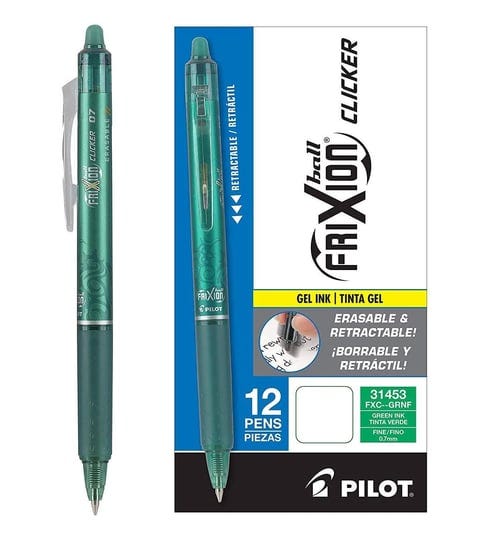 pilot-frixion-clicker-retractable-erasable-gel-ink-pens-fine-point-green-12-pack-1