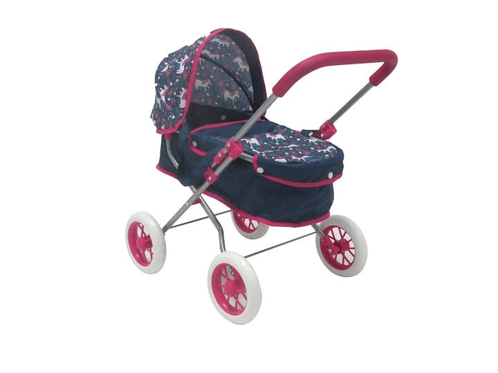 kookamunga-kids-baby-doll-stroller-with-detachable-bassinet-realistic-2-in-1-toy-pram-with-carry-cot-1