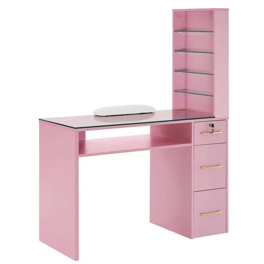 barberpub-manicure-table-with-drawers-storage-shelves-spa-beauty-salon-station-nail-desk-2673-pink-1