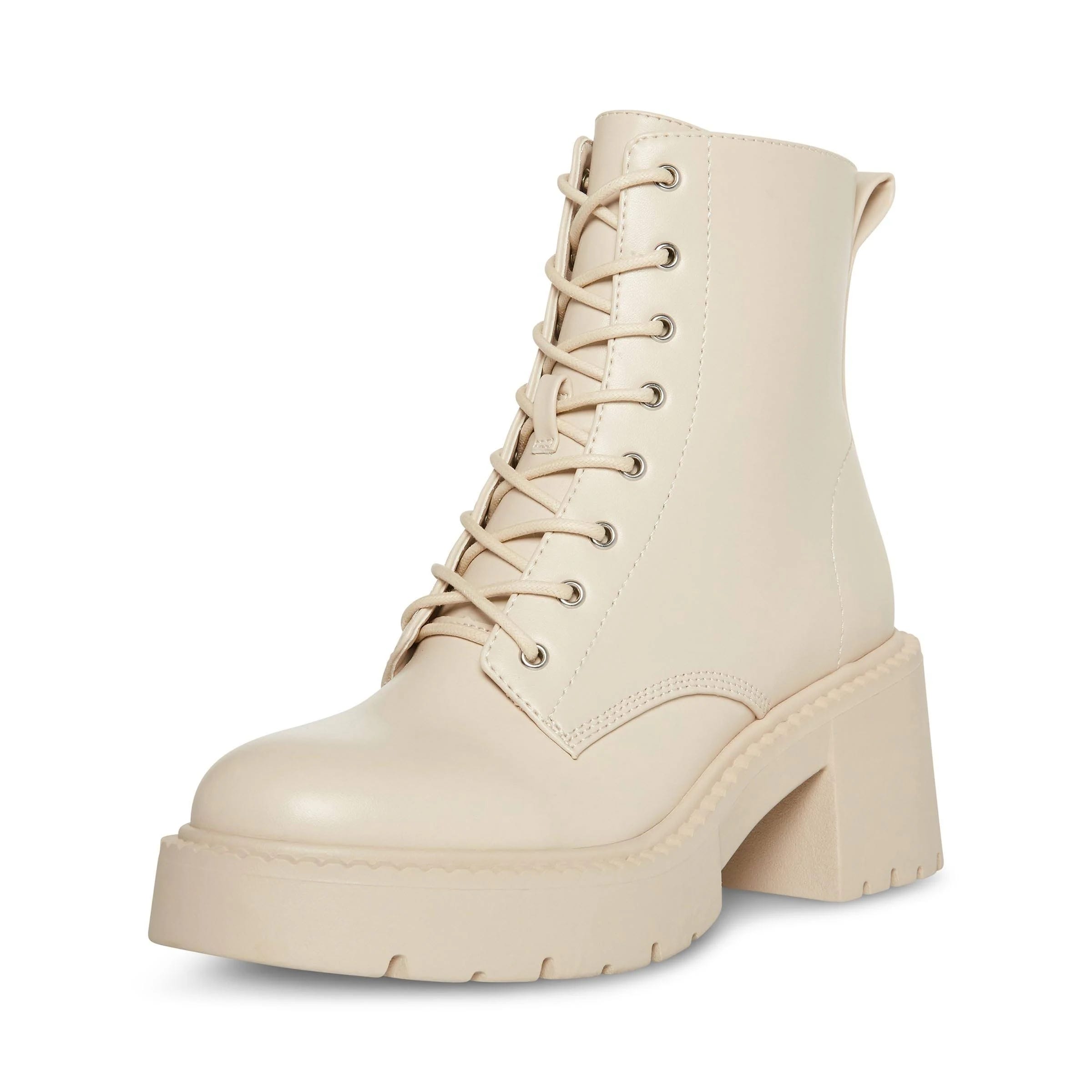 Fashionable White Platform Combat Boots for Women | Image