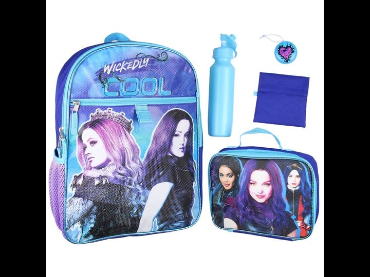 disney-descendants-wickedly-cool-16-backpack-lunch-tote-water-bottle-5-pc-set-1