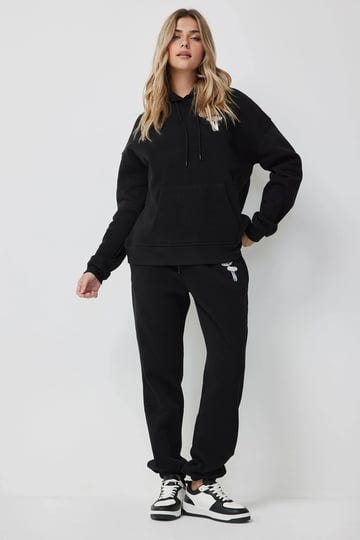 ardene-womens-embroidered-oversized-sweatpants-size-xs-polyester-fleece-lined-1