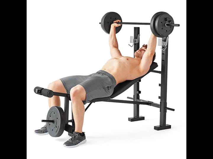 athletic-works-standard-bench-rack-combo-with-leg-press-black-1