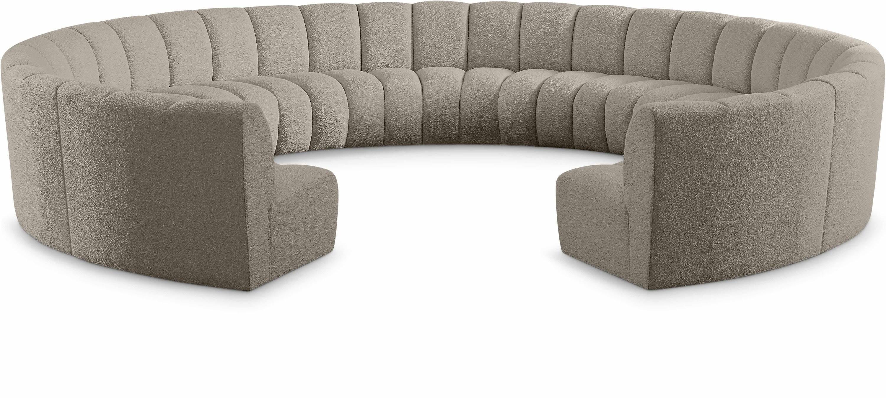 Meridian Furniture: Infinity Brown Microfiber Sectional with 11 Piece Modular Configuration | Image