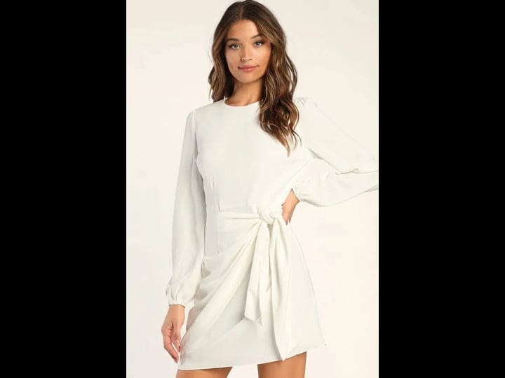 white-long-sleeve-tie-front-skater-dress-womens-xx-small-available-in-xs-s-m-l-xl-100-polyester-lulu-1
