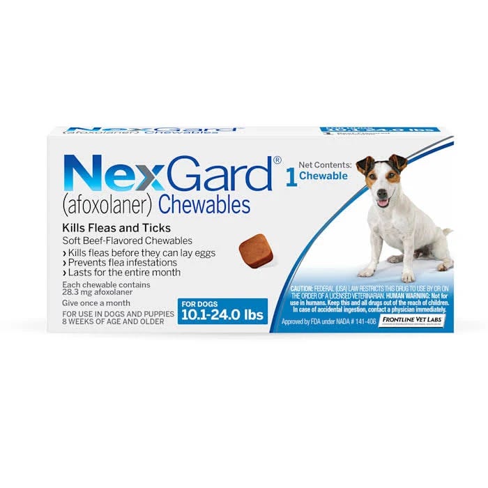 NexGard Chewables for Small Dogs: 1 Month Supply for Flea & Tick Protection | Image