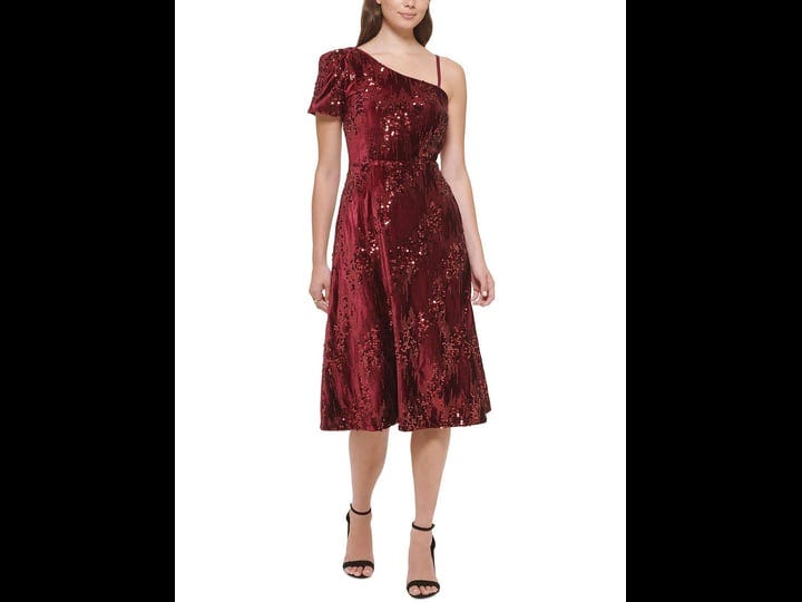 kensie-womens-sequin-midi-fit-flare-dress-red-17