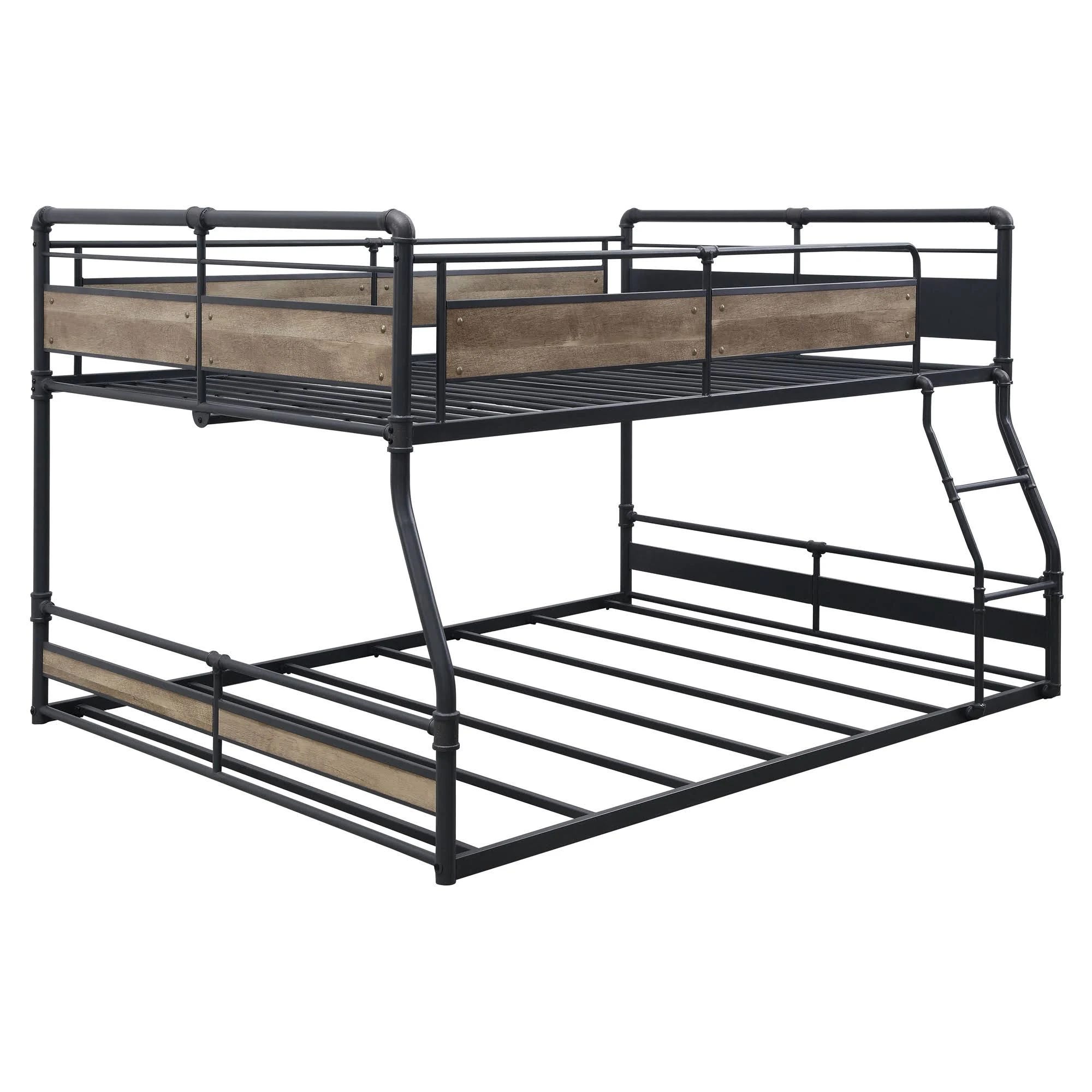Acme Cordelia Full/Queen Bunk Bed: Distressed Finish Bunk Beds for Guest Rooms and Teens | Image