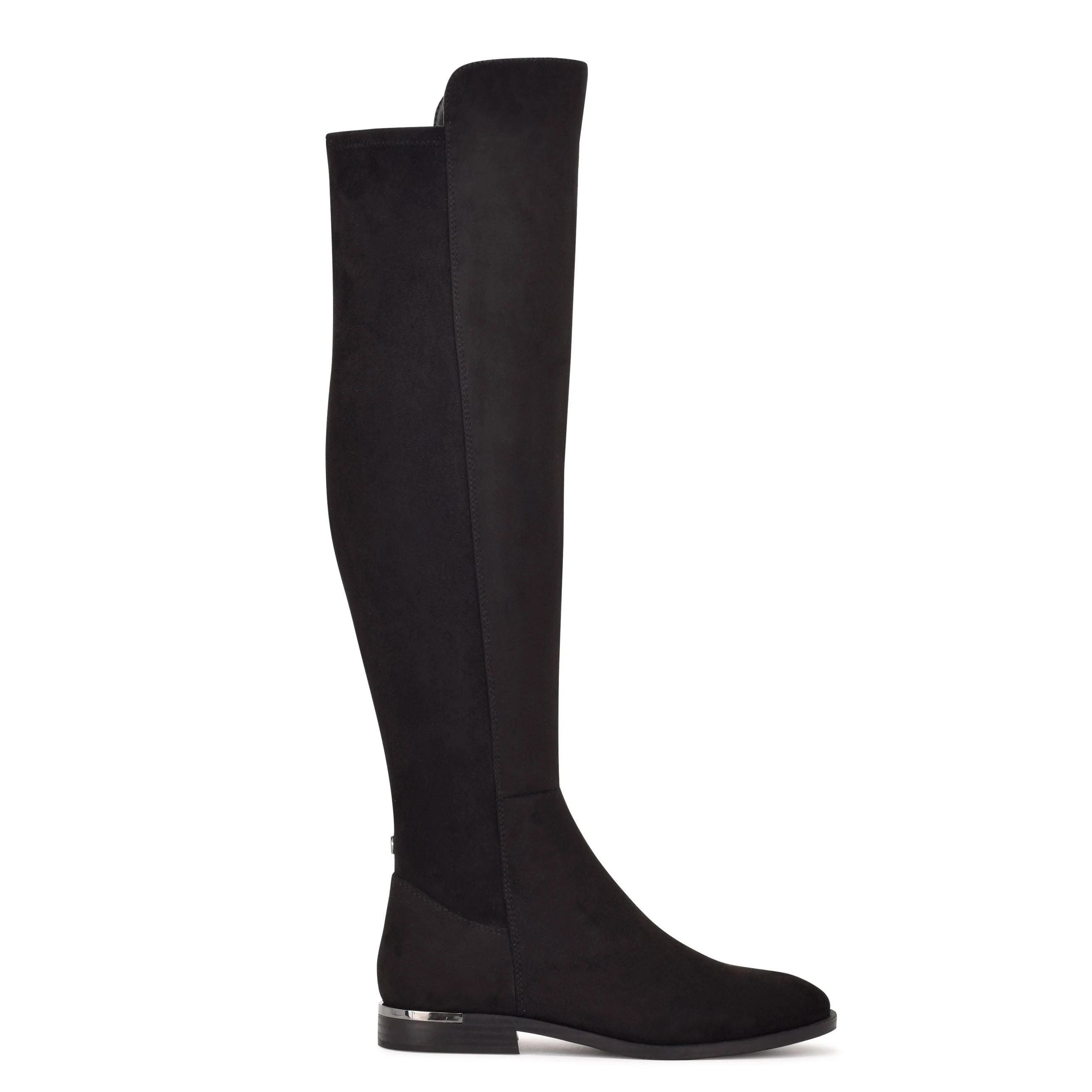 Below Knee Boot with Stretchy Panel and Pull Tab | Image