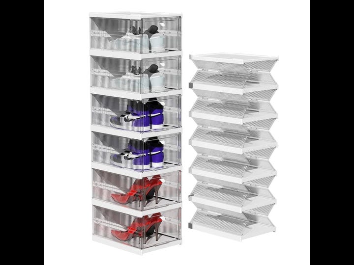 tidyave-shoe-boxes-clear-plastic-stackable-shoe-storage-organizer-boxes-easy-installation-all-in-one-1