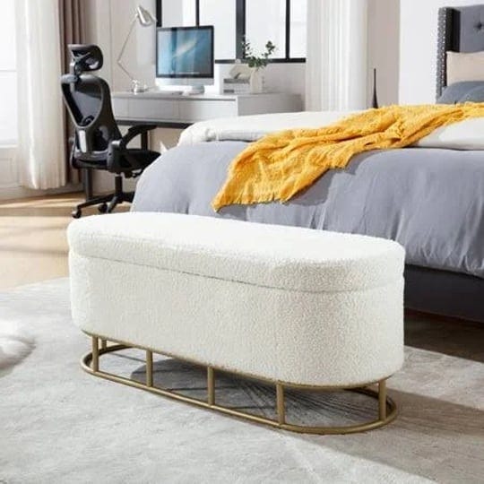 miniyam-oval-storage-bench-end-of-bed-bench-with-metal-legs-for-living-room-bedroom-entryway-cream-1