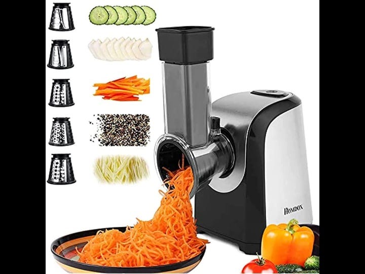 homdox-electric-cheese-grater-professional-salad-shooter-electric-slicer-shredder-150w-electric-grat-1