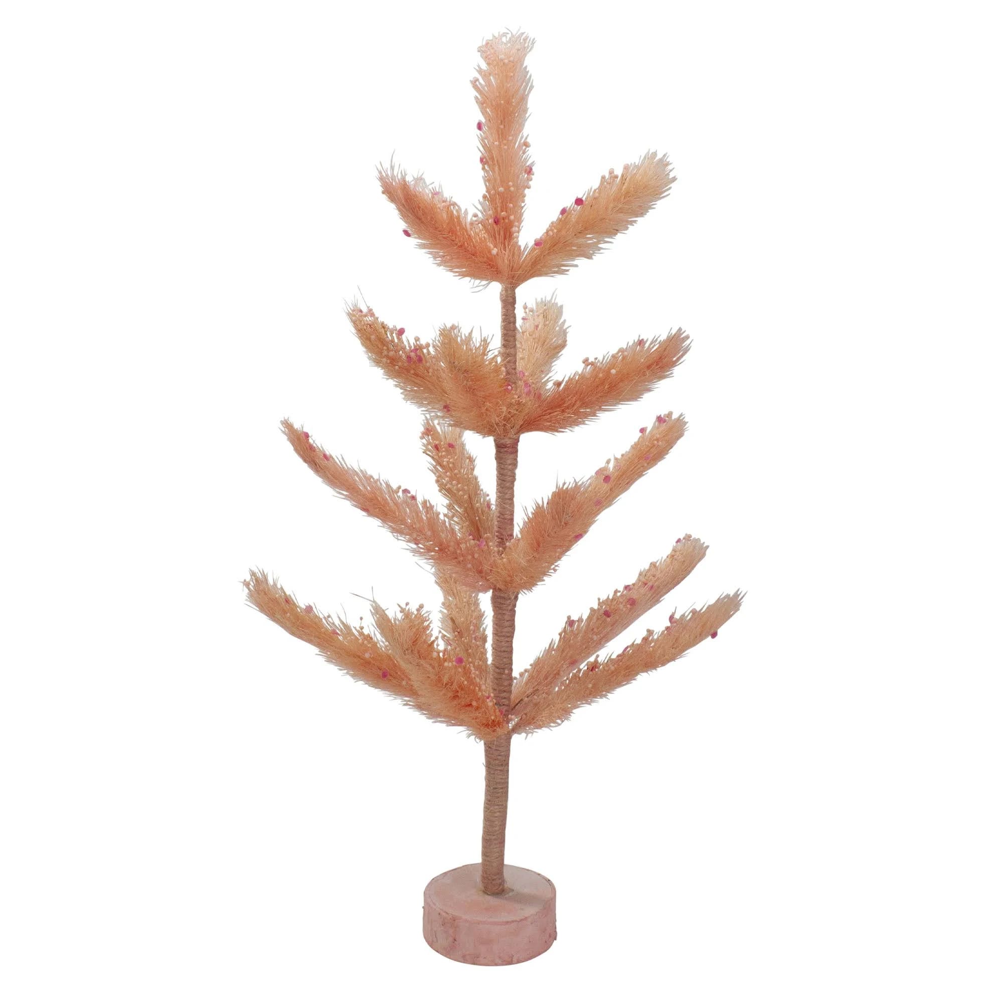 Pastel Peach Sisal Pine Artificial Easter Tree - 24-Inch, Pink | Image